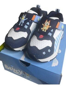 Bluey Kids Navy and White Sneakers with Character Strap